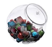 TOLIDA Contenitore in plastica per cialde di caffè e caramelle, capiente da 2,3 l, con coperchio, contenitore trasparente in PET per capsule di caffè, caramelle, biscotti e cioccolatini