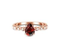 Tolldek Anelli dell'amicizia 9 K/14 K/18 K, in oro rosa, per partner con laboratorio, colore rosso rubino e oro rosa Au 375/585/750, misura 47-65, Oro rosa 18 carati (750), Moissanite Laboratorio