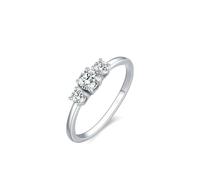 Tolldek Anelli per partner in oro bianco Au 375/585/750, classici anelli dell'amicizia con moissanite, fedi nuziali 9 K/14 K/18 K, colore bianco oro, misura 47-65, Oro bianco 14 carati (585