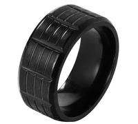 Tolldek Anello da sposa in acciaio inox da uomo, 9 mm, anello di fidanzamento, anello dell'amicizia punk rock, nero, acciaio inox, Senza zirconi
