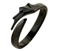 Tolldek Anello da sposa in argento 925, da uomo, con ali d'angelo, in argento Sterling S925, nero, Argento sterling, Senza zirconi