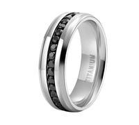 Tolldek Anello dell'amicizia da uomo in acciaio al tungsteno, 7 mm, anello di fidanzamento per lui e per lei, misura 52-67, acciaio al tungsteno, Zirconie sintetico