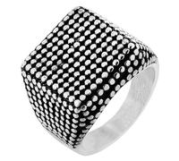 Tolldek Anello dell'amicizia da uomo, in acciaio inox, liscio con puntino, anello di fidanzamento, per partner punk rock, argento, acciaio inox, Senza zirconi