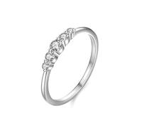 Tolldek Anello dell'amicizia in oro bianco Au 375/585/750, classico anello solitario con laboratorio, realizzato con diamanti in vero oro, 9 K/14 K/18 K, colore bianco oro, misura 47-65, Oro bianco 9