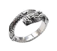Tolldek Anello di fidanzamento da uomo, in argento 925, con drago, in argento Sterling S925, personalizzabile, Argento sterling, Senza zirconi