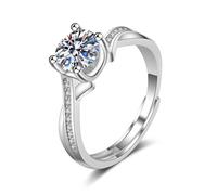 Tolldek Anello di fidanzamento in oro bianco 18 carati, realizzato in laboratorio, con diamanti e infinito, Au750, Oro bianco 18 carati (750), Laboratorio Creato Diamante