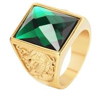 Tolldek Anello di proposta in acciaio inox da uomo, drago fenice, anelli dell'amicizia, fedi nuziali punk rock, acciaio inox, Zirconia cubica