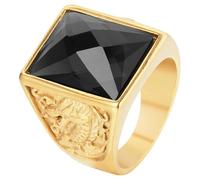 Tolldek Anello di proposta in acciaio inox da uomo, drago fenice, anelli dell'amicizia, fedi nuziali punk rock, acciaio inox, Zirconia cubica