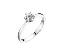 Tolldek Anello per partner 9 K/14 K/18 K, in oro bianco/PT950, con diamanti e cuore, taglio rotondo, in oro 18/14/9 carati, misura 47-70, Oro bianco 18 carati (750), Laboratorio Creato Diamante