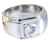 Tolldek Anello per partner in acciaio inox, da uomo, 12 mm, 4 pezzi, anello solitario, anello di fidanzamento, anello dell'amicizia, punk rock, argento/oro, acciaio inox, Zirconia cubica