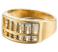 Tolldek Anello per partner in acciaio inox, da uomo, 9,5 mm, stile retrò, abaco, anello dell'amicizia, punk rock, argento/oro, acciaio inox, Senza zirconi