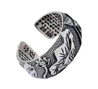 Tolldek Anello per partner in argento 990, da uomo, con Buddha Lotus Sutra, in argento Sterling S990, personalizzabile, argento sterling 990, Senza zirconi