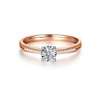 Tolldek Anello per partner in oro rosa 18 carati, Au750, con laboratorio, taglio rotondo, classico, con diamanti 750 oro, misura 49-70, Oro rosa 18 carati (750), Diamante Laboratorio Creato Diamante