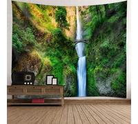Tolldek Arazzo da parete marrone, verde, bianco, 150 x 130 cm, naturale, paesaggio, montagna, cascata, arazzo da parete