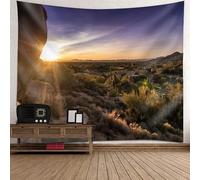 Tolldek Arazzo da parete natura paesaggio multicolore arazzo deserti pianta asciugamano da parete per soggiorno, decorazione della casa, 210 x 140 cm