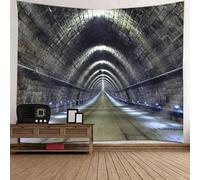Tolldek Arazzo da parete paesaggio naturale, grigio marrone, arazzo, tunnel, telo per camera da letto, 210 x 140 cm