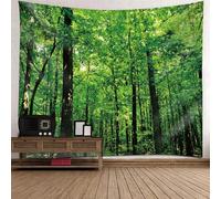 Tolldek Arazzo da parete paesaggio naturale verde, arazzo giungla albero arazzo stoffa per la parete nella decorazione del soggiorno, 210 x 140 cm