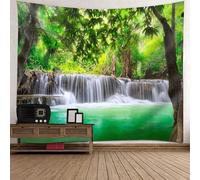 Tolldek Arazzo da parete verde marrone, 150 x 130 cm, paesaggio naturale, arazzo da parete per soggiorno, dormitorio, decorazione da parete