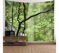 Tolldek Arazzo Murale Paesaggio Natura 350x256cm Albero Cascate Arazzo Verde Arazzo Parete Decorazione Della Casa per La Parete Nella Decorazione Del Soggiorno