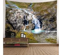 Tolldek Arazzo naturale paesaggio 240 x 220 cm, cascata pietra telo da parete grigio bianco arazzo, accessorio per camera da letto, soggiorno, cameretta dei bambini