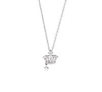 Tolldek Au 375/585/750 - Collana da donna in oro bianco 375/585/750, con ciondolo a forma di stella con moissanite a goccia bianca, 9 K/14 K/18 K, da donna, 40 + 5, Oro bianco 14 carati (585