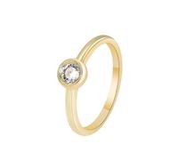 Tolldek Au375/585/750 - Anello di fidanzamento in oro vero e proprio oro, con sigillo di moissanite taglio rotondo bianco, 9 K/14 K/18 K, misura 47-65, Oro giallo 9 carati (375), Moissanite
