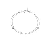 Tolldek Bracciale da donna in oro bianco 9 K/14 K/18 K, bianco 0,15 carati, con diamanti a doppio strato, taglio rotondo, gioielli autentici da donna Au750/585/375 oro, Oro bianco 9 carati (375