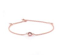 Tolldek Bracciale da donna in oro rosa 9 K/14 K/18 K, elegante e classico, con taglio a goccia 0,4 - 1 ct, moissanite, oro rosa Au 375/585/750, senza allergie, Oro rosa 14 K, Moissanite