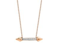 Tolldek Collana da donna con ciondolo in oro rosa 9 K/14 K/18 carati, realizzata in laboratorio, con freccia, in oro 18/14/9 carati, idea regalo per donna, Oro rosa 14 carati (585), Laboratorio Creato