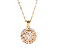 Tolldek Collana da donna in oro 585 14 K, realizzata in laboratorio con diamanti e fiori, collana da donna in oro giallo Au585, 45 + 5 cm
