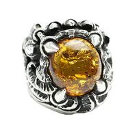 Tolldek Coppia di anelli in argento Sterling S925 da uomo, con drago artiglio in agata, fedi nuziali punk rock, in argento Sterling 925, Argento sterling, Agata