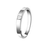 Tolldek Coppia di anelli PT950/9 K/14 K/18 K, in oro bianco da laboratorio creati con diamanti classici, taglio principessa, veri gioielli in oro 18/14/9 carati, misura 47-70, Oro bianco 18 carati
