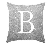 Tolldek Federe decorative con motivo lettera B, federe per cuscini per divano dal design elegante, morbide e decorative, per decorare la casa, bianco antracite, 45 x 45 cm, 1 pezzo