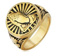 Tolldek Fedi nuziali da uomo in acciaio inox, 20 mm, Vergine Maria, anelli di nozze punk rock, oro, acciaio inox, Senza zirconi