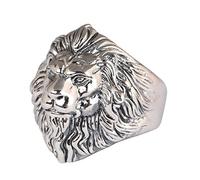 Tolldek Fedi nuziali da uomo, in argento Sterling S925, con testa di leone, anello di proposta punk rock, in argento Sterling 925, personalizzabili, Argento sterling, Senza zirconi