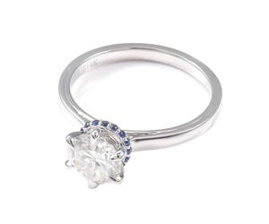 Tolldek Gioielli in oro bianco 9 K/14 K/18 K, anelli dell'amicizia, classici anelli per partner con taglio rotondo 1/2/3 ct, Moissanite, Au 375/585/750, in oro bianco, anallergici, Oro bianco 14 car