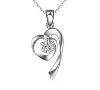 Tolldek Gioiello in vero oro Platinum PT950, collana da donna, classica da donna con taglio rotondo 0,06 carati, in oro bianco 18 carati, senza allergie, Oro bianco 18 carati, Diamante