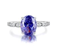 Tolldek Gold Au750 - Anelli per partner in vero oro, graziosi anelli per coppie, creati in laboratorio, Padparadscha Rose, taglio ovale, anello nuziale con moissanite PT950 platino, misure 47-65, Oro