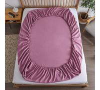 Tolldek Lenzuolo da 100 x 200 cm, lavabile, lenzuolo con angoli trapuntato, tinta unita, resistente alle pieghe, allo sbiadimento, in cotone, per letto rosa, viola, sotto il letto, protezione per