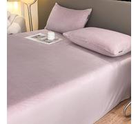 Tolldek Lenzuolo da 240 x 270 cm, lavabile, tinta unita, in velluto di latte, in tessuto classico, biancheria da letto e biancheria da letto, colore viola chiaro, sotto il letto, protezione per letto