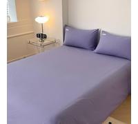 Tolldek Lenzuolo da 245 x 270 cm, pieghevole, tinta unita, in cotone, per comfort durante il sonno, copriletto viola, sotto il letto, protezione per letto a molle e topper