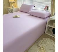 Tolldek Lenzuolo di cotone decorativo con 2 federe, in tinta unita, 3 pezzi, set di biancheria da letto, comfort durante il sonno, viola chiaro, per tutte le stagioni, 245 x 265 cm