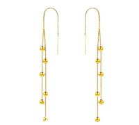 Tolldek Orecchini a forma di albero in oro giallo 18 carati 750, a sfera con nappa, Au750, senza allergie