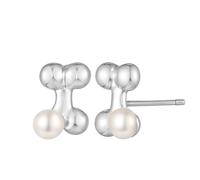 Tolldek Orecchini da bambina in argento Sterling 925, a forma di osso, vintage, con perla bianca, per donne, Argento sterling, Perla