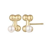 Tolldek Orecchini da bambina in argento Sterling 925, a forma di osso, vintage, con perla bianca, per donne, Argento sterling, Perla