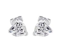 Tolldek Orecchini in oro bianco 9 K/14 K/18 carati, orecchini classici a forma di cuore con moissanite 2 carati, bianco oro Au 375/585/750, senza allergie, Oro bianco 14 car, Moissanite