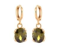 Tolldek Orecchini in oro giallo 9 K, viola ametista, taglio ovale, stile Boho Au 375, Oro giallo 9 carati (375), Granato Moissanite