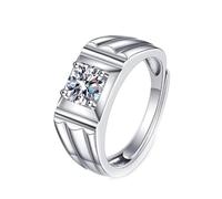 Tolldek Oro bianco 750 18 carati fede nuziale gioielli genuini, anelli di amicizia con onde di diamanti realizzati in laboratorio 4 ponti, anelli dell'amicizia in oro 18 carati, gioielli genuini