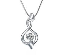 Tolldek PT950 - Collana da donna in platino con ciondolo, geometrico da donna con taglio rotondo 0,13 carati, con diamanti veri, anallergica