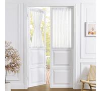Tollpiz Piccola tenda trasparente per porta, armadio, in lino, testurizzata, filtrante la luce, in voile, per porta francese, con tasca per asta, patio, porta in vetro, 63,5 x 101,6 cm di lunghezza,
